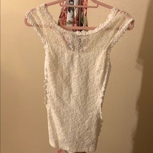 Express white lace top